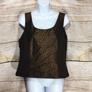 Kasper ASL leopard top size 12 brown stylish 559